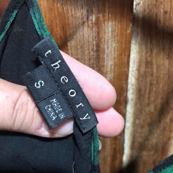 THEORY SHIRAO BLURRED SILK CAMI WOMENS SMALL GREEN BLACK ANIMAL PRINT SNAKE - Picture 5 of 8